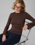 4F Longsleeve slim pentru femei - maro L