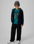 4F Pantaloni de trening cargo pentru băieți - negri 134/140 (8-10 ani)