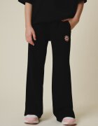 4F Pantaloni de trening cu crac larg pentru fete - negri 128