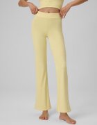 4F Pantaloni de yoga cu craci evazați pentru femei - galbeni M