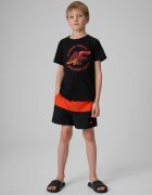 4F Pantaloni scurți de plajă boardshort băieți - roșii 134/140 (8-10 ani)
