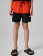 4F Pantaloni scurți de plajă boardshort băieți - roșii 134/140 (8-10 ani)