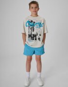 4F Pantaloni scurți de plajă boardshort pentru băieți - albaștri 122/128 (6-8 ani)