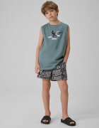 4F Pantaloni scurți de plajă boardshort pentru băieți - negri 122/128 (6-8 ani)