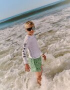 4F Pantaloni scurți de plajă boardshort pentru băieți - verzi 122/128 (6-8 ani)