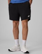 4F Pantaloni scurți de tenis 2 în 1 cu uscare rapidă pentru bărbați - negri XXL