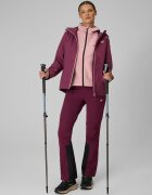 4F Pantaloni trekking cu membrană 8000 pentru femei - burgundy M