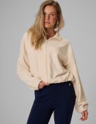 4F Polar cu guler loose pentru femei - crem XL