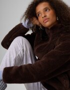 4F Polar loose cu guler pentru femei - maro S