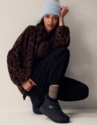 4F Polar loose cu guler pentru femei - maro XS