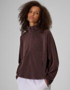 4F Polar loose cu guler pentru femei - maro S
