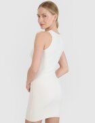 4F Rochie mini din tricot striat pentru femei - albă XL