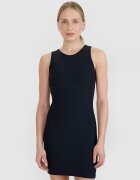 4F Rochie mini din tricot striat pentru femei - neagră XS
