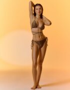4F Slip de bikini pentru femei - maro XL