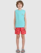4F Șort de plajă boardshort pentru băieți - roșu 134/140 (8-10 ani)