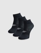 4F Șosete casual peste gleznă (3-pack) pentru băieți - negre 35-37