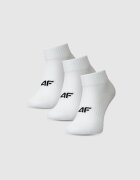 4F Șosete casual peste gleznă (3-pack) pentru fete - albe 35-37