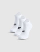 4F Șosete de antrenament până la gleznă (3-pack) pentru bărbați - albe 43-46