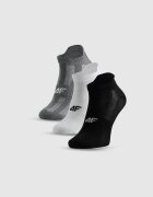 4F Șosete de antrenament scurte (3-pack) pentru bărbați - gri+alb+negru 39-42