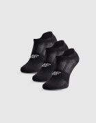4F Șosete de sport până la gleznă (3-pack) pentru băieți - negre 35-37