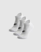 4F Șosete de sport până la gleznă (3-pack) pentru fete - albe 38-40