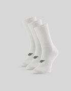 4F Șosete lungi (3-pack) pentru bărbați - albe 43-46