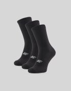 4F Șosete lungi (3-pack) pentru bărbați - negre 39-42