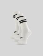 4F Șosete lungi (3-pack) pentru bărbați - negru-alb 39-42