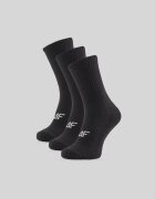 4F Șosete lungi (3-pack) pentru femei - negre 35-38