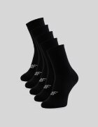 4F Șosete lungi (5-pack) pentru băieți - negre 35-37