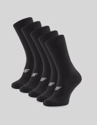 4F Șosete lungi (5-pack) pentru bărbați - negre 43-46
