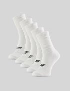 4F Șosete lungi (5-pack) pentru fete - albe 32-34