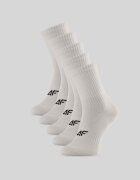 4F Șosete lungi (5-pack) pentru fete - albe 38-40