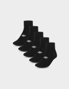 4F Șosete lungi (pachet de 5) pentru femei - negre 35-38