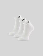 4F Șosete scurte (3-pack) pentru băieți - albe 35-37