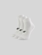 4F Șosete scurte (3-pack) pentru bărbați - albe 43-46