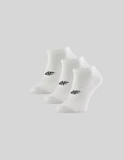 4F Șosete scurte (3-pack) pentru femei - albe 35-38