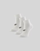 4F Șosete scurte (3-pack) pentru femei - albe 39-42
