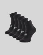 4F Șosete scurte (5-pack) pentru bărbați - negre 39-42