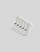 4F Șosete scurte (5-pack) pentru femei - albe 35-38