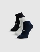 4F Șosete tip sneaker (3-pack) pentru bărbați - negre+albe+bleumarin 43-46