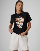 4F T-shirt boxy cu imprimeu pentru femei - XS