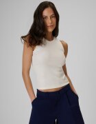 4F Top slim din tricot reiat pentru femei - crem XS
