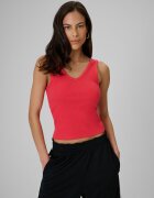 4F Top slim din tricot reiat pentru femei - roșu XL