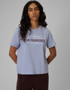 4F Tricou boxy cu imprimeu pentru femei - albastru XS