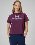 4F Tricou boxy cu imprimeu pentru femei - burgund XS