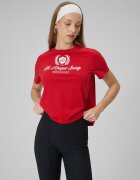 4F Tricou boxy cu imprimeu pentru femei - roșu XS