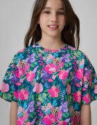 4F Tricou boxy cu imprimeu pentru fete - 122/128 (6-8 ani)