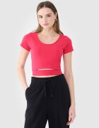 4F Tricou crop top neted pentru femei - L