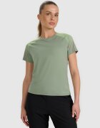 4F Tricou de alergare pe teren cu uscare rapidă pentru femei - verde măsliniu/kaki XS